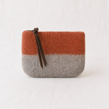 LILA Handmade Felt Ombre Two Tone Zip Purse Rust Orange