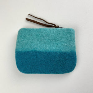 LILA Handmade Felt Ombre Two Tone Zip Purse