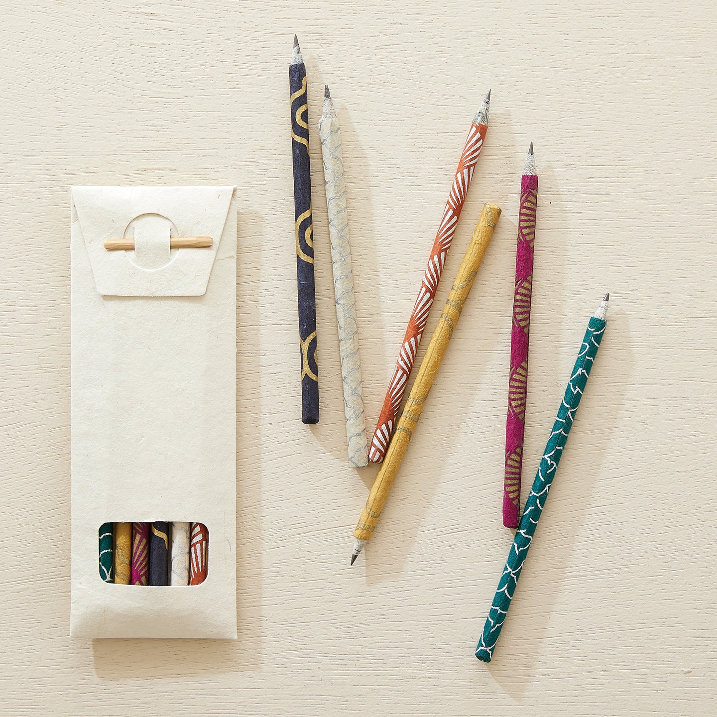 BIDWAN Wood Free Recycled Paper Pencil 6pc Set