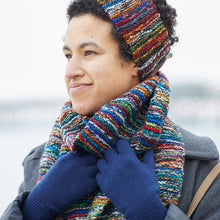 HASIT Unisex Chunky Scarf Repurposed Waste Wool Dark Grey Multicolour