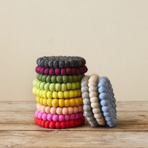 ASIK Handmade Eco Felt Ball Coaster Vase Mat