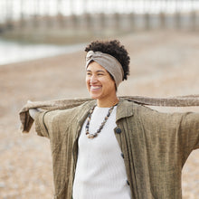 DISHITA Luxury Soft Merino Twist Earwarmer Headband Desert Beige