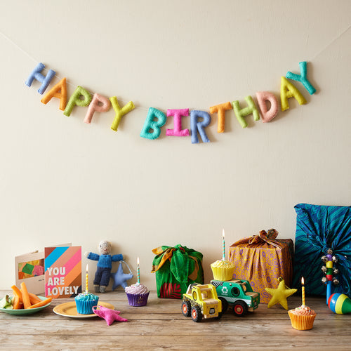 BIRTHDAY Letter Garland Eco Felt Happy Birthday 200cm