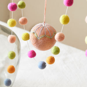 NAINA Embroidered Eco Beaded Felt Bauble Art Deco