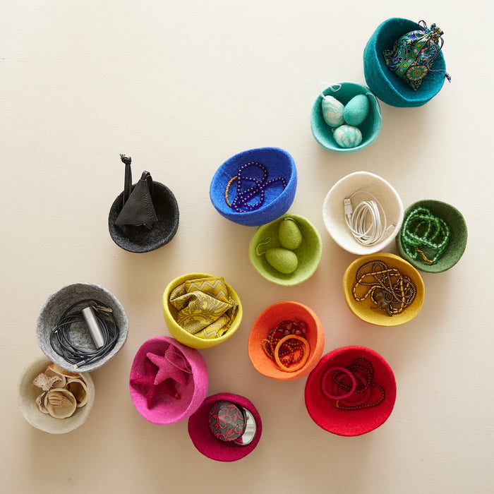 NEERJA Stacking Trinket Pots Felt Azo Free 3pc Set