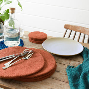 AGNI Handmade Eco Felt Table Mat Placemat 4pc Set