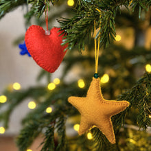 SAPNA Beaded Felt Star Christmas New Baby Decor Mustard Yellow