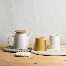 JOSILO Handmade Glazed Stoneware Teapot Cream