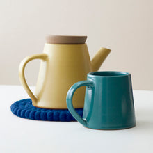 JOSILO Handmade Glazed Stoneware Teapot Mustard Yellow