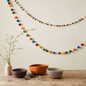 UTSHA Boho Mini Felt Ball Pompom Garland 200cm