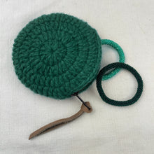 RICA Crochet Wool Circular Spiral Coin Purse Forest Green