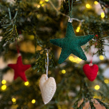 SAPNA Beaded Felt Star Christmas New Baby Decor Teal Green