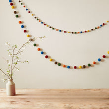 TARULATA & UTSHA Boho Felt Ball Pompom Garlands 200cm Autumn