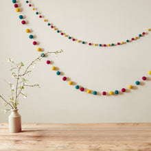 TARULATA & UTSHA Boho Felt Ball Pompom Garlands 200cm Rich