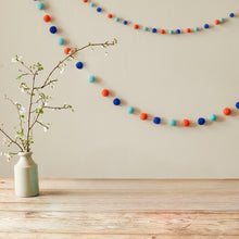 TARULATA & UTSHA Boho Felt Ball Pompom Garlands 200cm Vivid