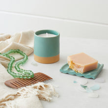 DIGANTA Part Glazed Handleless Mug Toothbrush Holder Sea Glass Green