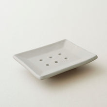MAATI Handmade Glazed Stoneware Rectangular Soap Dish Cream