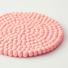 MILDO Handmade Felt Ball Table Mat Trivet Pink Grapefruit