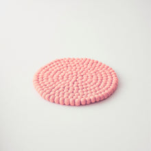 MILDO Handmade Felt Ball Table Mat Trivet Pink Grapefruit