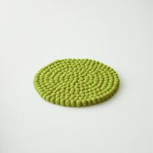 MILDO Handmade Felt Ball Table Mat Trivet Green Tea