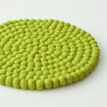 MILDO Handmade Felt Ball Table Mat Trivet Green Tea