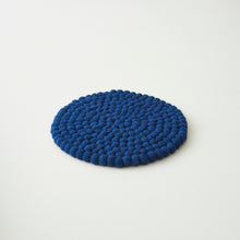 MILDO Handmade Felt Ball Table Mat Trivet Moody Blue