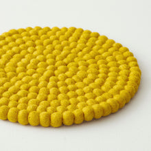 MILDO Handmade Felt Ball Table Mat Trivet Papaya Yellow