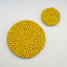 MILDO Handmade Felt Ball Table Mat Trivet Papaya Yellow