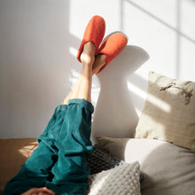 MITA Handmade Eco Felt Mule Slippers Sunrise Orange