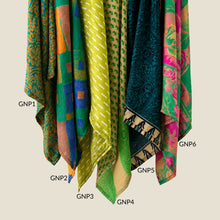 MOHINI Recycled Sari Hair Neck Scarf Square 55cm Greens