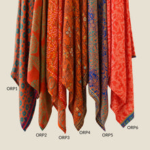 MOHINI Recycled Sari Hair Neck Scarf Square 55cm Oranges