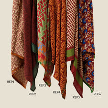 MOHINI Recycled Sari Hair Neck Scarf Square 55cm Reds