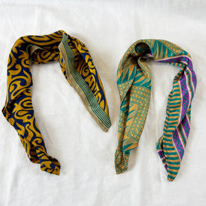 MOHINI Recycled Sari Hair Neck Scarf Square 55cm