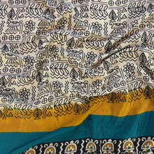 MOHINI Recycled Sari Hair Neck Scarf Square 55cm Monochromes