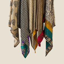 MOHINI Recycled Sari Hair Neck Scarf Square 55cm Monochromes