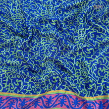 MOHINI Recycled Sari Hair Neck Scarf Square 55cm Blues