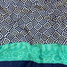 MOHINI Recycled Sari Hair Neck Scarf Square 55cm Blues