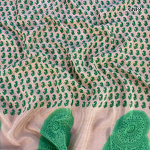 MOHINI Recycled Sari Hair Neck Scarf Square 55cm Greens