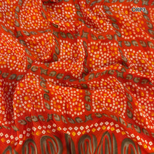 MOHINI Recycled Sari Hair Neck Scarf Square 55cm Oranges