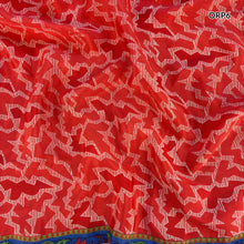 MOHINI Recycled Sari Hair Neck Scarf Square 55cm Oranges