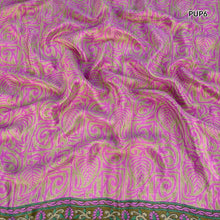 MOHINI Recycled Sari Hair Neck Scarf Square 55cm Pinks & Purples
