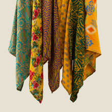 MOHINI Recycled Sari Hair Neck Scarf Square 55cm Yellows