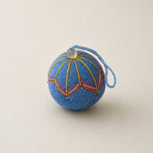 NAINA Embroidered Eco Beaded Felt Bauble Art Deco Blueberry