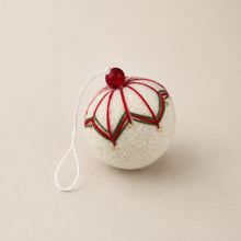 NAINA Embroidered Eco Beaded Felt Bauble Art Deco Cream