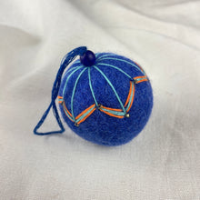 NAINA Embroidered Eco Beaded Felt Bauble Art Deco Set 3 Vivid
