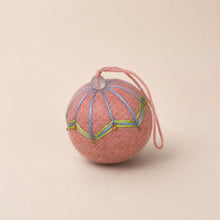 NAINA Embroidered Eco Beaded Felt Bauble Art Deco Pink Grapefruit
