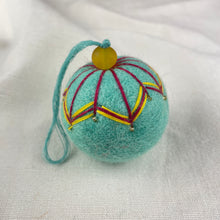 NAINA Embroidered Eco Beaded Felt Bauble Art Deco Set 3 Vivid