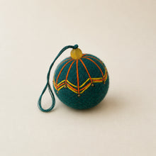 NAINA Embroidered Eco Beaded Felt Bauble Art Deco Set 3 Rich