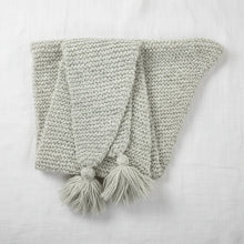 NARBU Handknit Chunky Triangle Tassel Shawl Scarf Cream