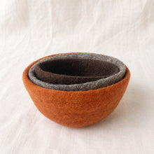 NEERJA Stacking Trinket Pots Felt Azo Free 3pc Set Autumn